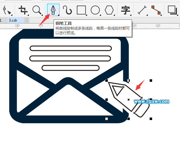 CDRX8制作写邮箱的图标教程
