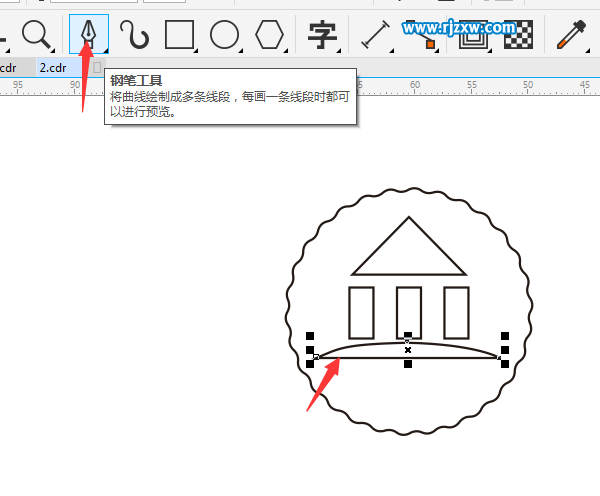 CDRX8设计山水标志的方法