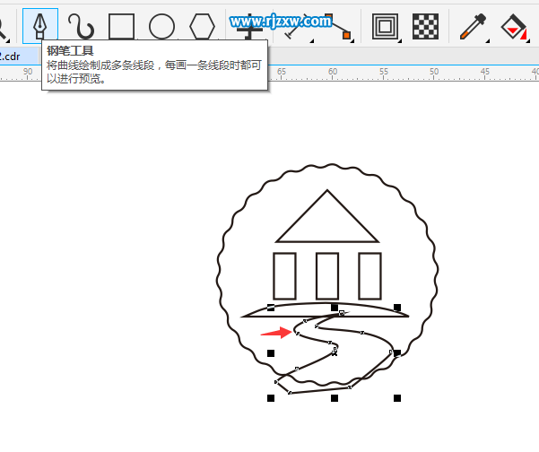 CDRX8设计山水标志的方法