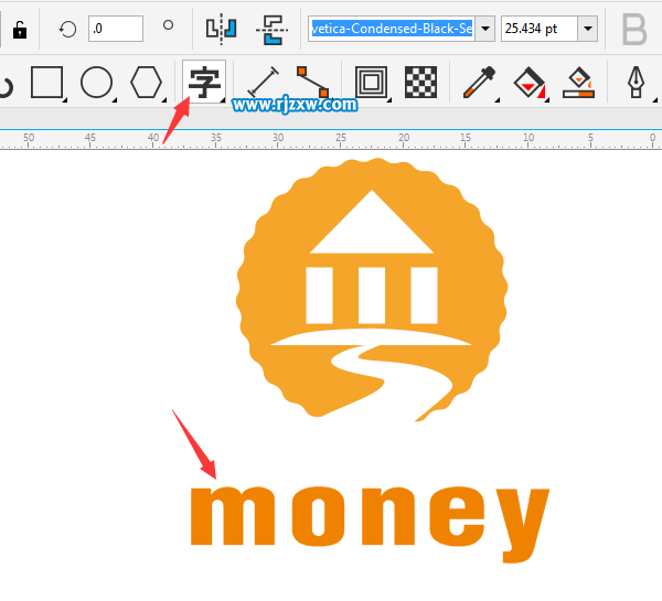 CDRX8设计山水标志的方法