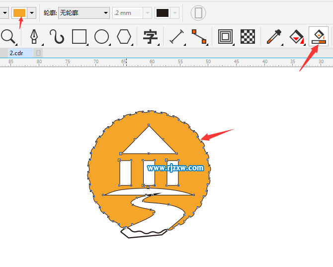 CDRX8设计山水标志的方法