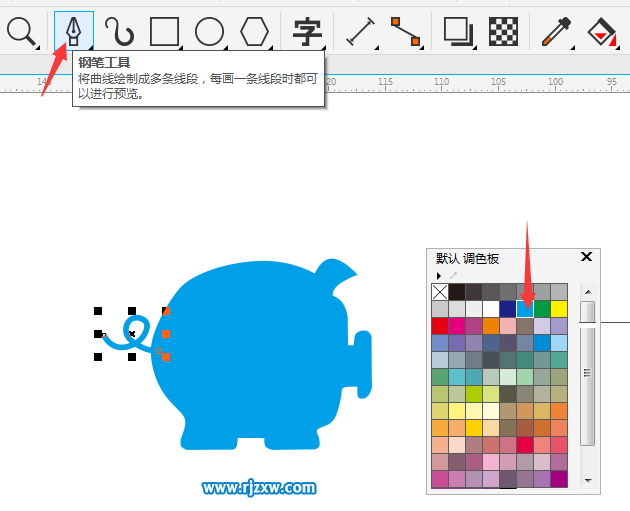 CDRX8设计存钱罐猪的标志