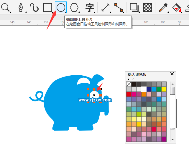 CDRX8设计存钱罐猪的标志