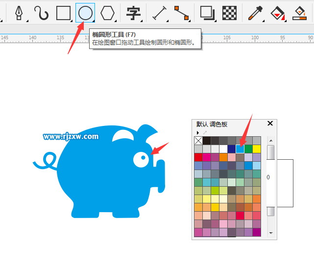 CDRX8设计存钱罐猪的标志