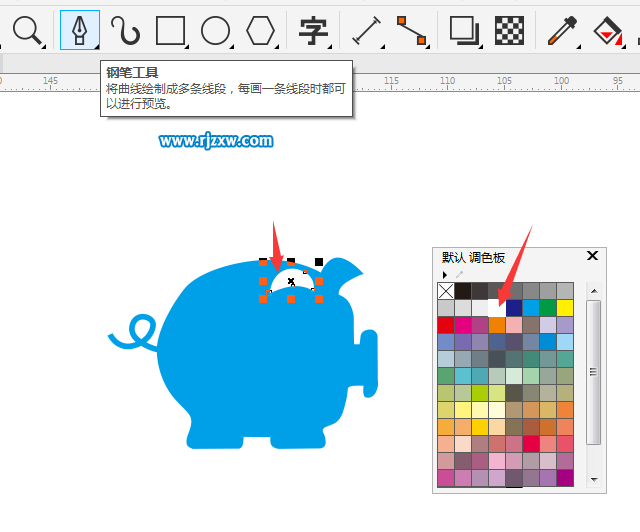 CDRX8设计存钱罐猪的标志