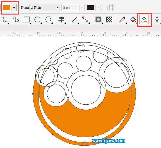 CDRX8制作以圆形为主题的MONEY标志