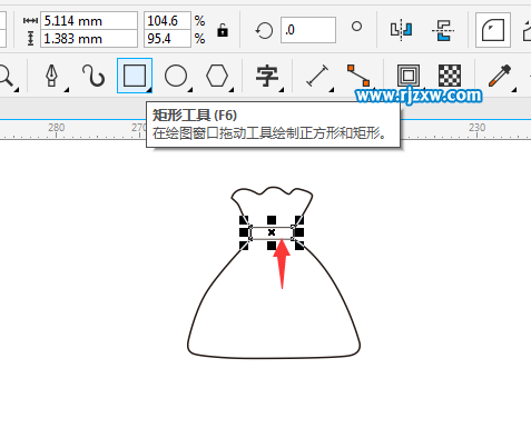 CDRX8制作钱袋标志的方法
