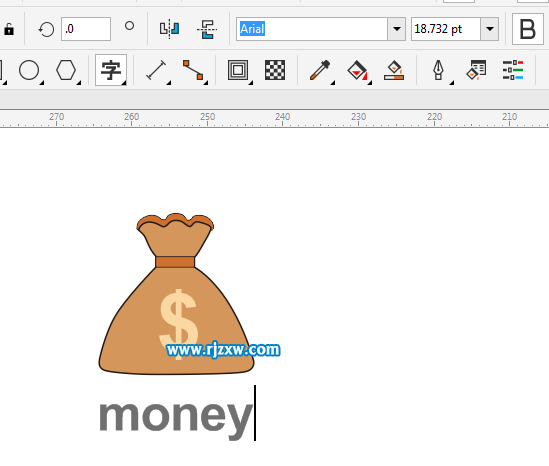 CDRX8制作钱袋标志的方法