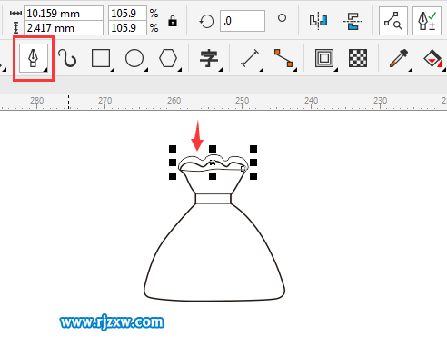 CDRX8制作钱袋标志的方法