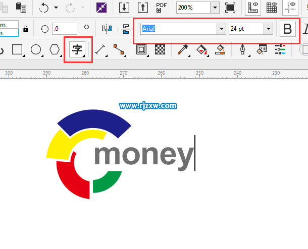 CDRX8制作360度旋转标志的方法