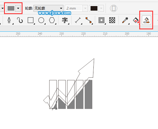 CDRX8制作股票上涨图标设计教程