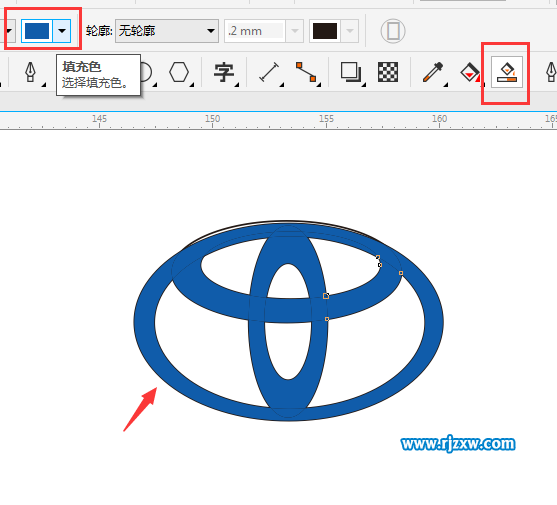 CDRX8制作丰田汽车标志的方法