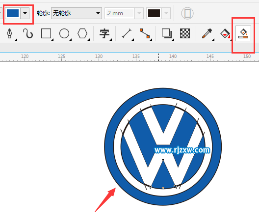 教你简单用CDRX8设计大众LOGO教程