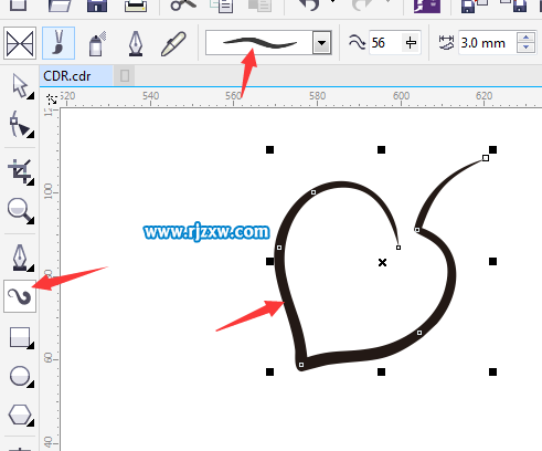 制作一个心形简笔画图形