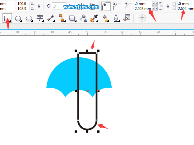 怎么用CDR制作小雨伞图标