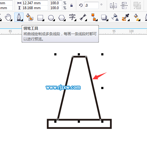 CDR怎么制作橡胶路锥的图标
