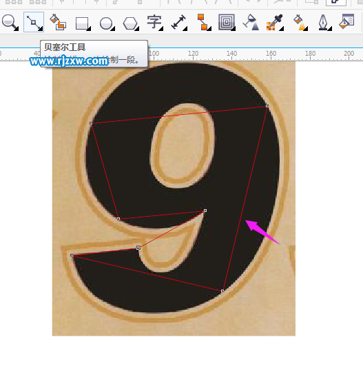 CorelDRAW用钢笔工具抠文字教程