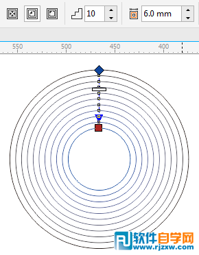 CDR做出等距离的同心圆的几种方法