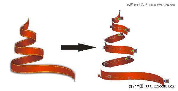 制作圣诞节的红丝带