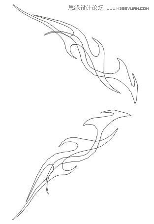 绘制蝴蝶花纹图案