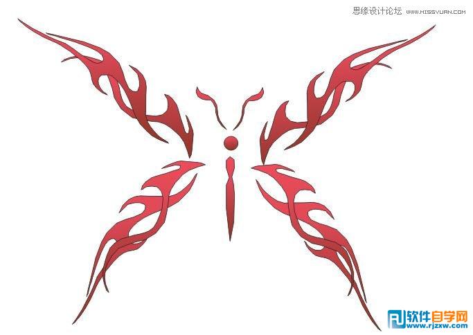 绘制蝴蝶花纹图案