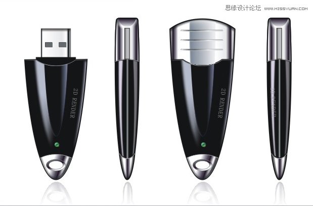 Coreldraw X7设计质感效果的立体感U盘