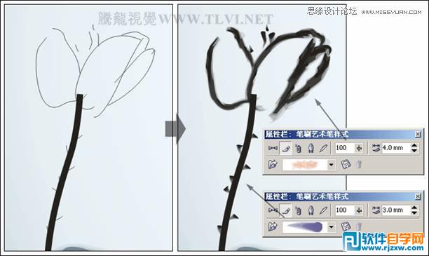 CorelDRAW X7绘制中国风国画