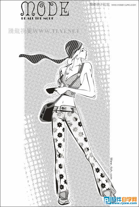 CorelDRAWX7设计摩登少女