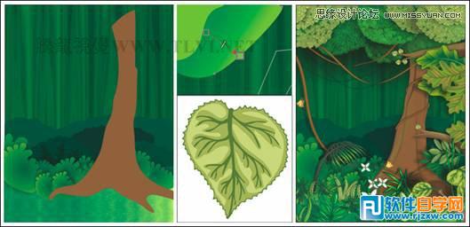 用CorelDRAWX6设计绿色的森林一角场景