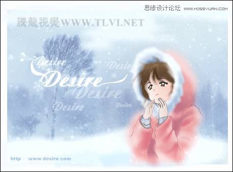 用CorelDRAWX7设计雪地中的唯美女孩教程