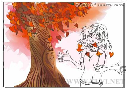 CorelDRAWX7设计日式卡通美女教程