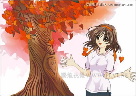 CorelDRAWX7设计日式卡通美女教程