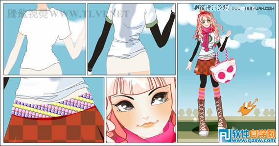 用CorelDRAWX7设计卡通风格的时尚美女教程