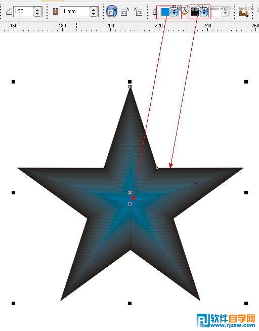 教你怎么用CorelDRAW设计五角星效果