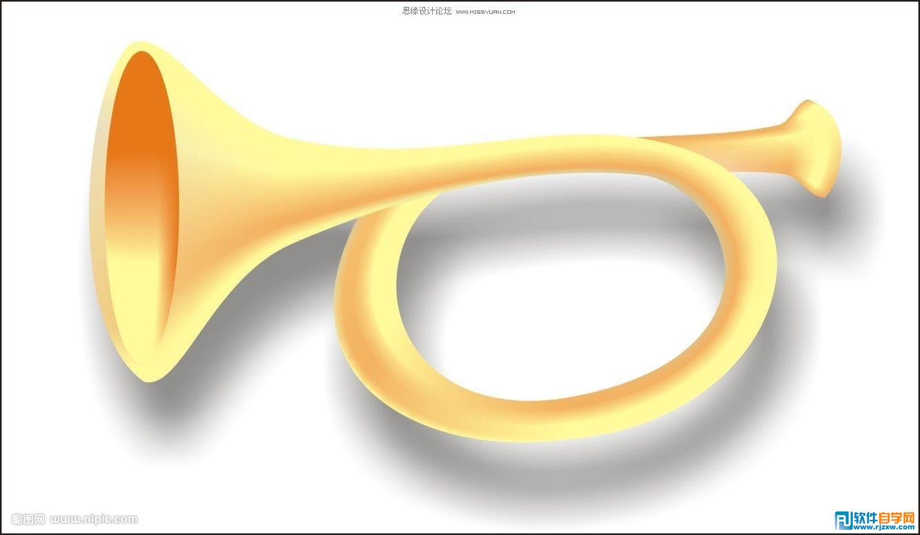 教你怎么用CorelDraw网格工具画个可爱卡通唢呐