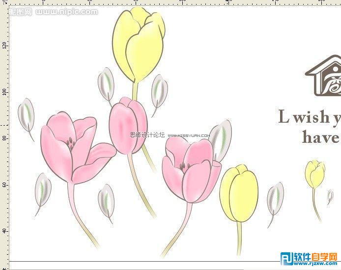 教你用CorelDRAW设计港商的花朵LOGO