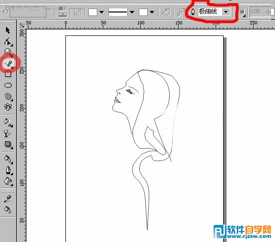 教你怎么用Coreldraw的贝塞尔工具绘制时尚女性
