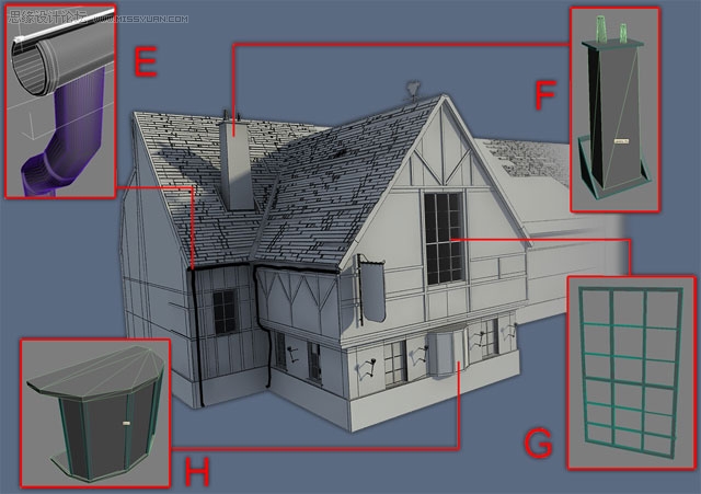 教你怎么用3DMAX制作怀旧老屋教程