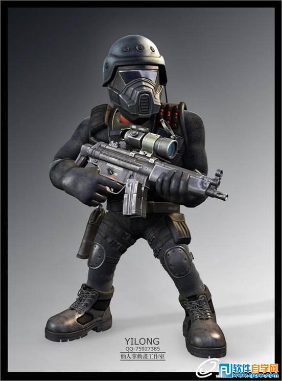 怎么教你用3dsMax制作Q版造型的反恐警察玩具人偶