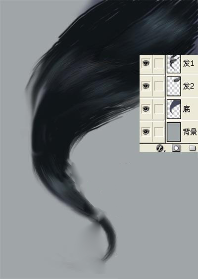 PS绘制飘逸头发