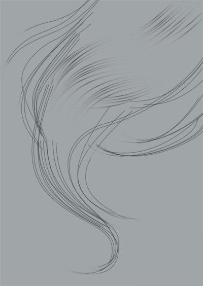 PS绘制飘逸头发