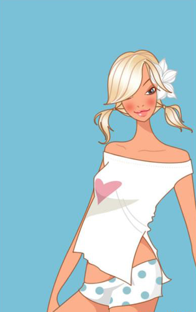 PS绘制卡通时尚美女的方法