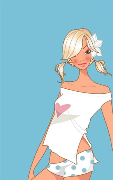 PS绘制卡通时尚美女的方法