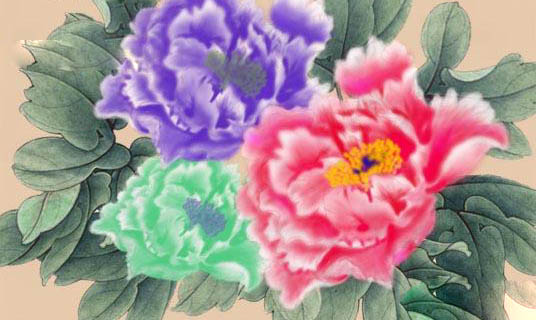 PS绘制美丽的牡丹花