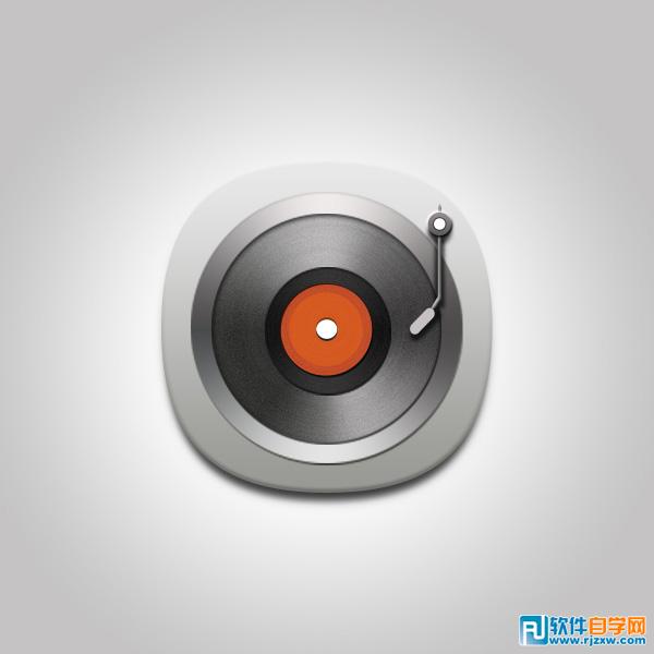 PS制作精致金属音乐播放器图标