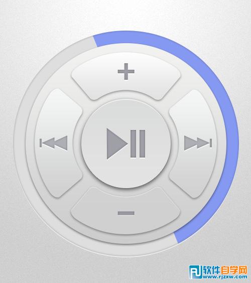 PS制作简洁时尚多功能播放器图标