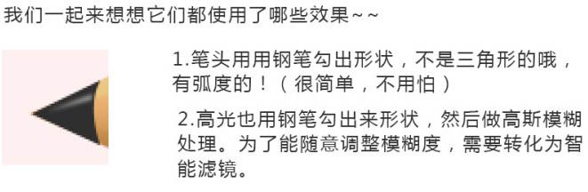 PS制作一支胖胖的铅笔图标