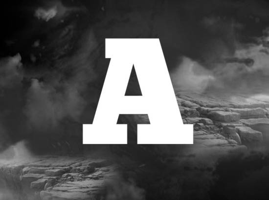 Ps制作散发蓝色颗粒的岩石字