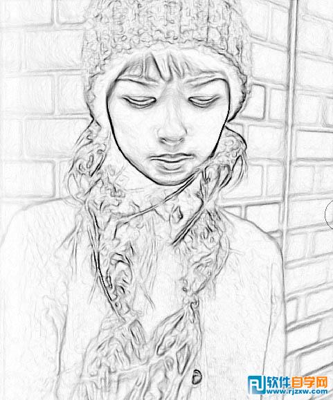 利用滤镜及画笔把人物转为灰色素描效果