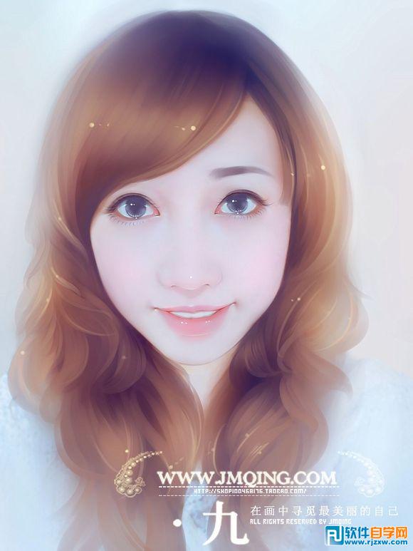 PS结合SAI把美女自拍照转为唯美仿手绘效果